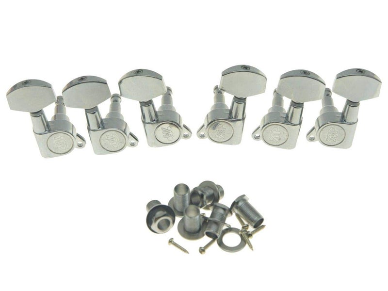 Wilkinson 3x3 Chrome E-Z Post Guitar Tuners E-Z-LOK Guitar Tuning Keys Machine Heads for Acoustic Guitars - Image 1